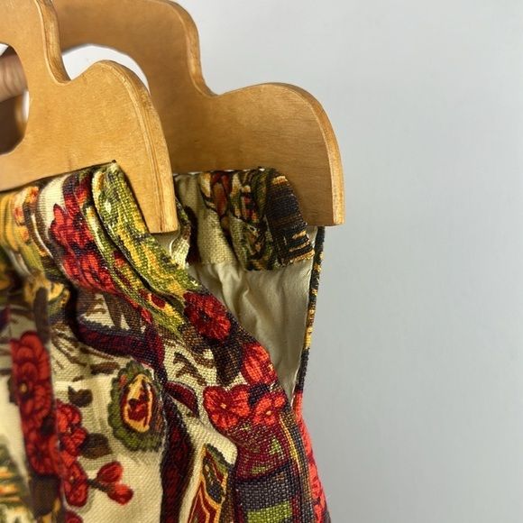 Vintage Sewing Knitting Crafting Bag Wooden Handle Novelty Fabric Old Fashion - Picture 8 of 16